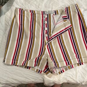 Striped high rise shorts